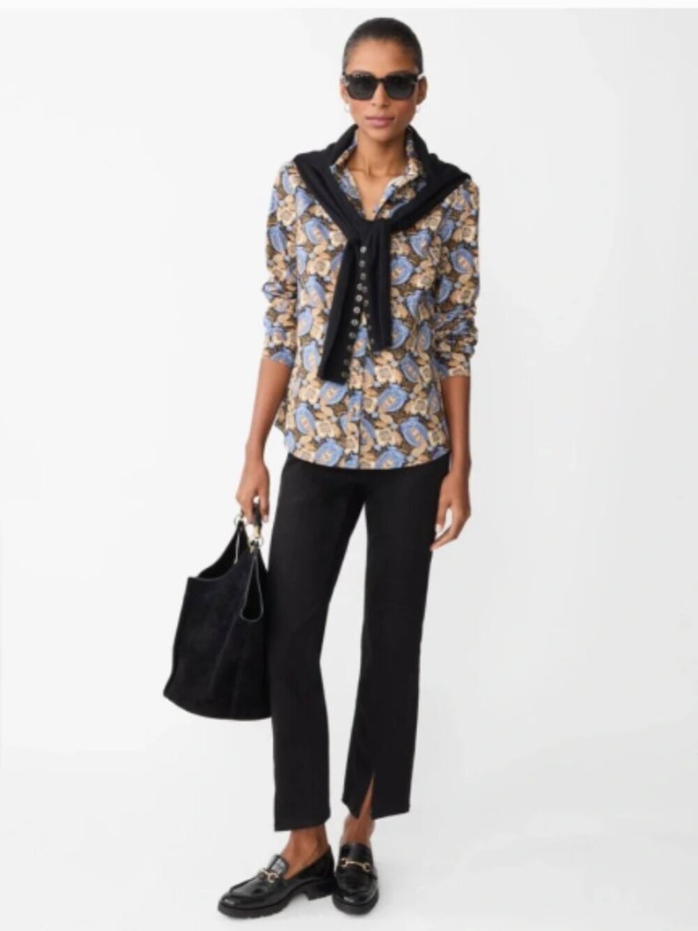 J. McLaughlin Lois Button Down Shirt Top Paisley Classic